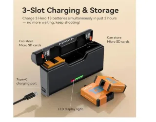 3 Baterías y Cargador AKTTKA GoPro