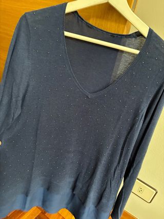 Jersey punto azul marino