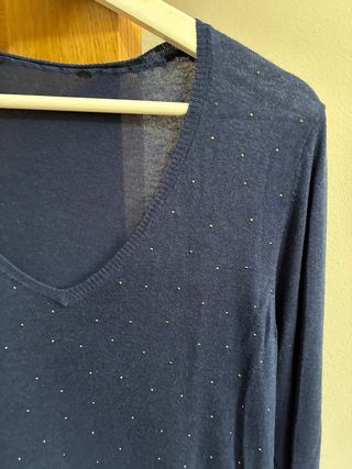Jersey punto azul marino