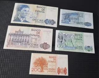 Billetes Españoles Pesetas Años 80