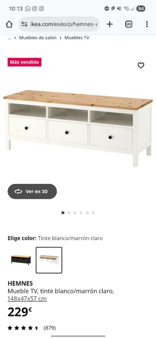 Mueble TV Hemnes Ikea con tiradores Zara Home