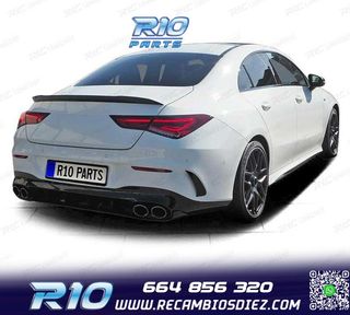 DIFUSOR MERCEDES CLA C118 19- LOOK AMG NEGRO BRILLO + COLAS