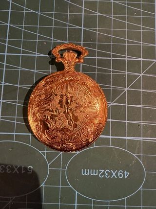 Orologio da taschino smaltato con gru