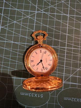 Orologio da taschino smaltato con gru