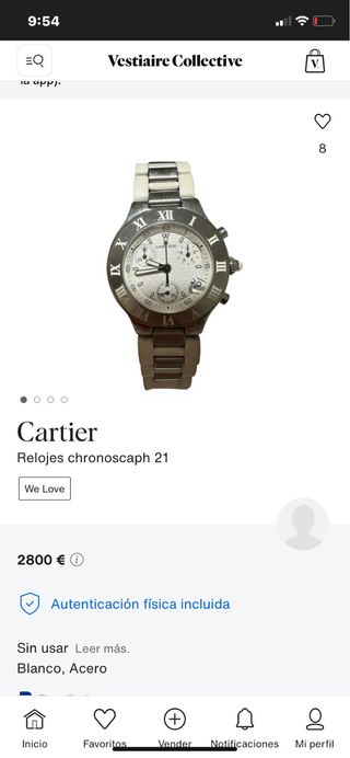 Reloj Cartier 21Chronoscaph Acero (escucho oferta)