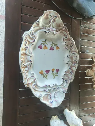 Sopera antigua cerámica floral