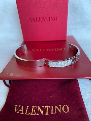 Brazalete Valentino Plateado con Cristales