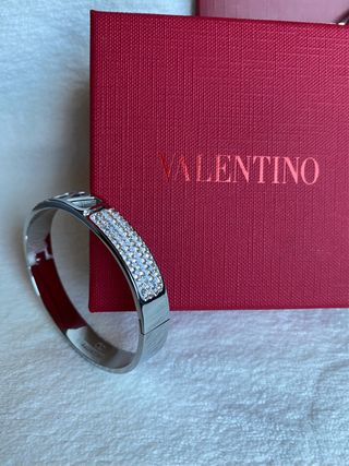 Brazalete Valentino Plateado con Cristales