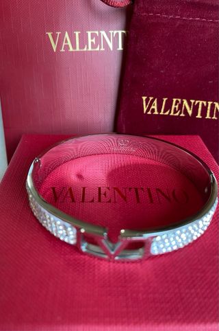 Brazalete Valentino Plateado con Cristales