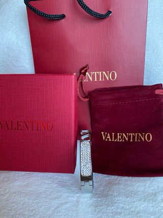 Brazalete Valentino Plateado con Cristales