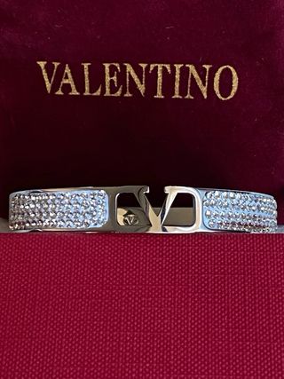 Brazalete Valentino Plateado con Cristales