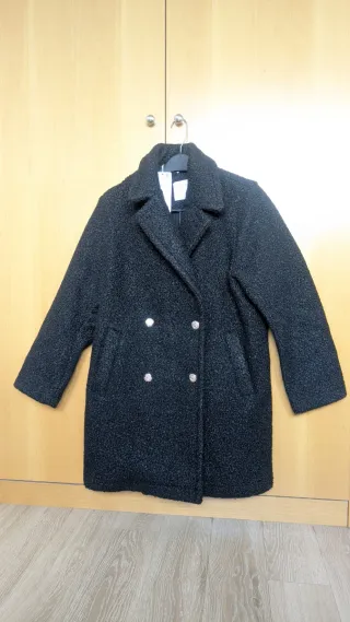 Abrigo paño nuevo negro talla L