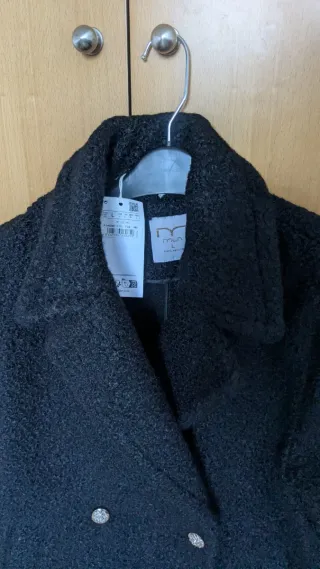 Abrigo paño nuevo negro talla L