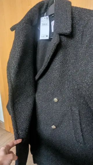 Abrigo paño nuevo negro talla L