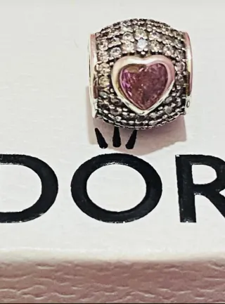 Pandora Charm Cuore Pavé Rosa