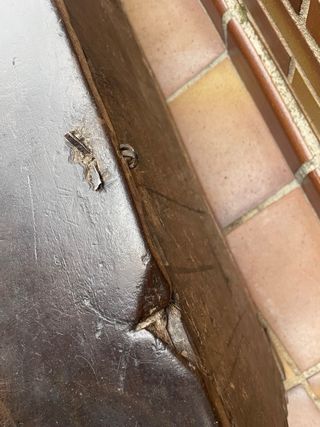 Baúl antiguo madera maciza estilo gótico