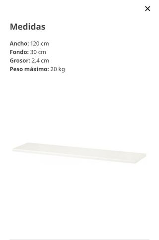 Balda blanca madera Ikea con escuadras