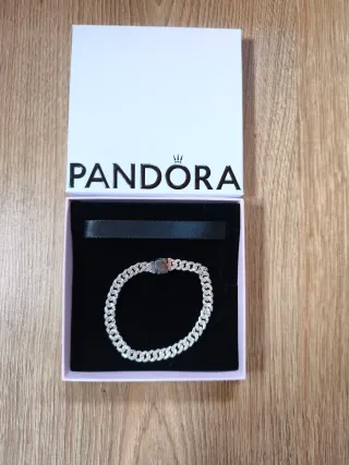 Pulsera Pandora Cadena Cubana Plata (Nuevo)