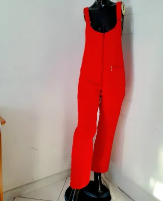 Salopette sci rossa invernale imbottita, S/M donna