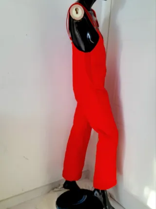 Salopette sci rossa invernale imbottita, S/M donna