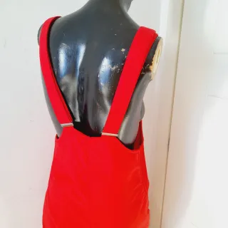 Salopette sci rossa invernale imbottita, S/M donna