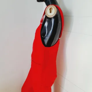 Salopette sci rossa invernale imbottita, S/M donna