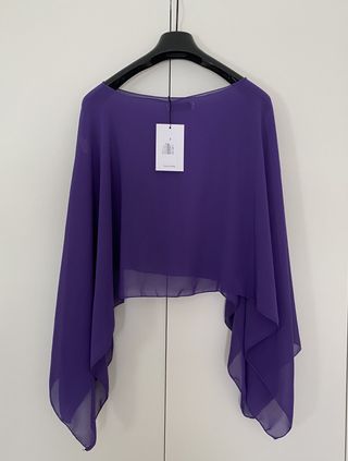 Vestido largo y capa corta. Teyssier. Talla M