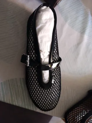 Zapatos Bailarina Patent Calvskin Talla 38