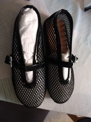 Zapatos Bailarina Patent Calvskin Talla 38