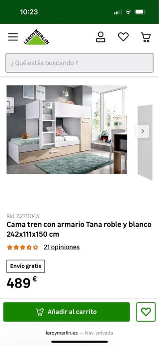 Litera tren con armario