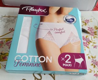 Pack 2 Bragas Algodón Playtex Talla 44