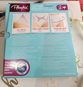 Pack 2 Bragas Algodón Playtex Talla 44