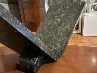 Mesa centro cristal y mármol