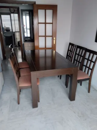 Mueble de salón completo madera y cristal