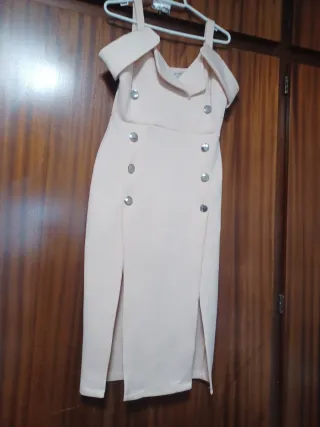 Vestido fiesta rosa botones