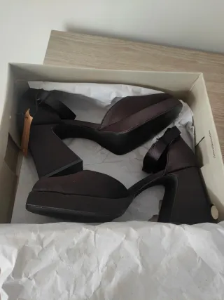 Zapatos de tacón negros plataforma talla 41