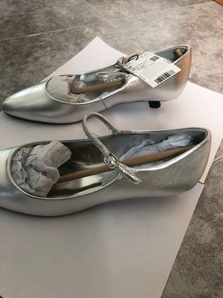 Zapatos Mango hebilla plateados