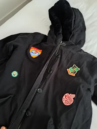 Abrigo Desigual Negro Talla L