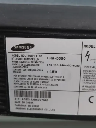 Barra de Sonido Samsung HW-D350 Negra