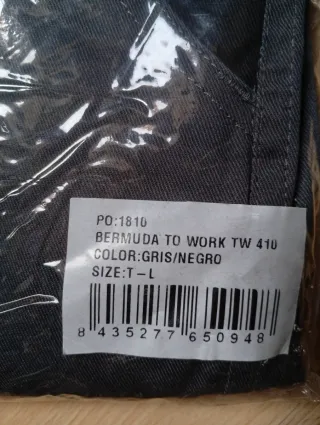 Bermudas de trabajo grises talla L
