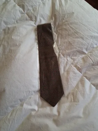 Cravatta fantasia paisley marrone e rossa