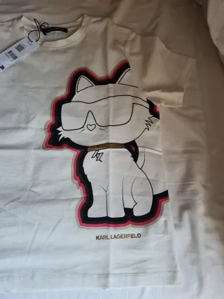 Camiseta Karl Lagerfeld Gato con Gafas. Nueva