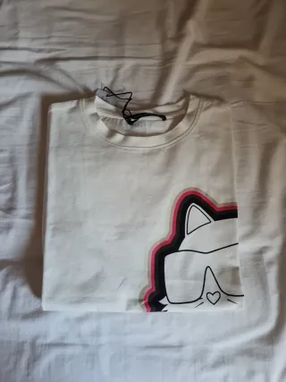 Camiseta Karl Lagerfeld Gato con Gafas. Nueva