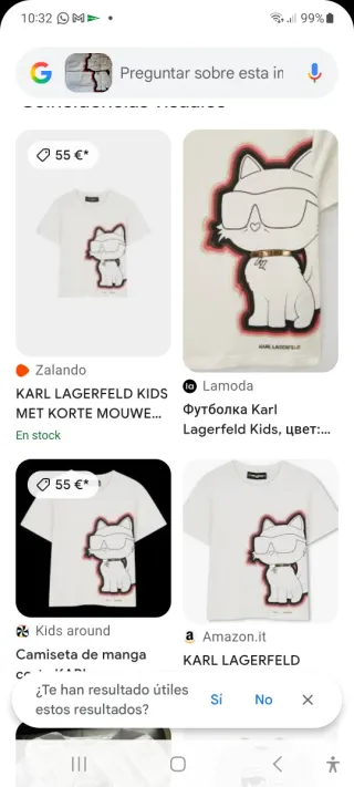 Camiseta Karl Lagerfeld Gato con Gafas. Nueva