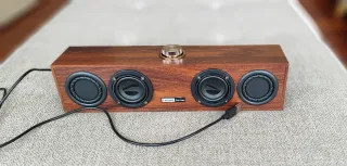 Altavoz Lenovo USB Madera Dorado