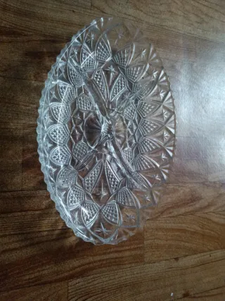 Bandeja cristal tallado