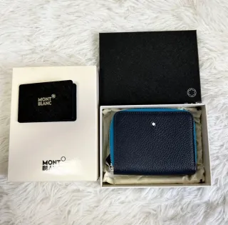 Montblanc Monedero Piel Azul/Negro
