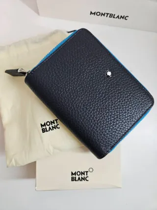 Montblanc Monedero Piel Azul/Negro
