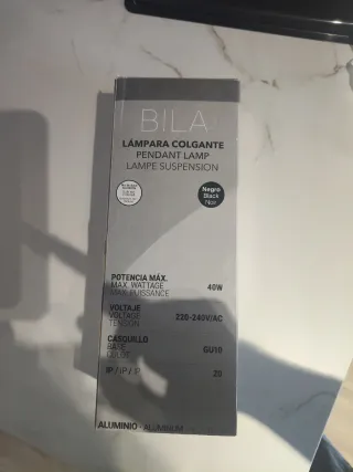 Lámpara Colgante GU10 Negra