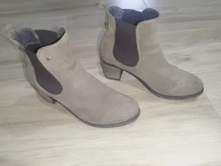 Botines grises tacón ancho